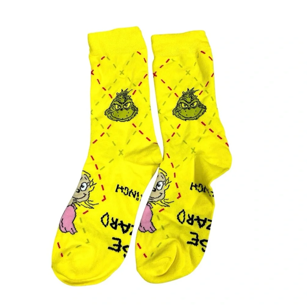McDONALD'S Grinch Socks Christmas Adult Happy Meal YELLOW New 2025